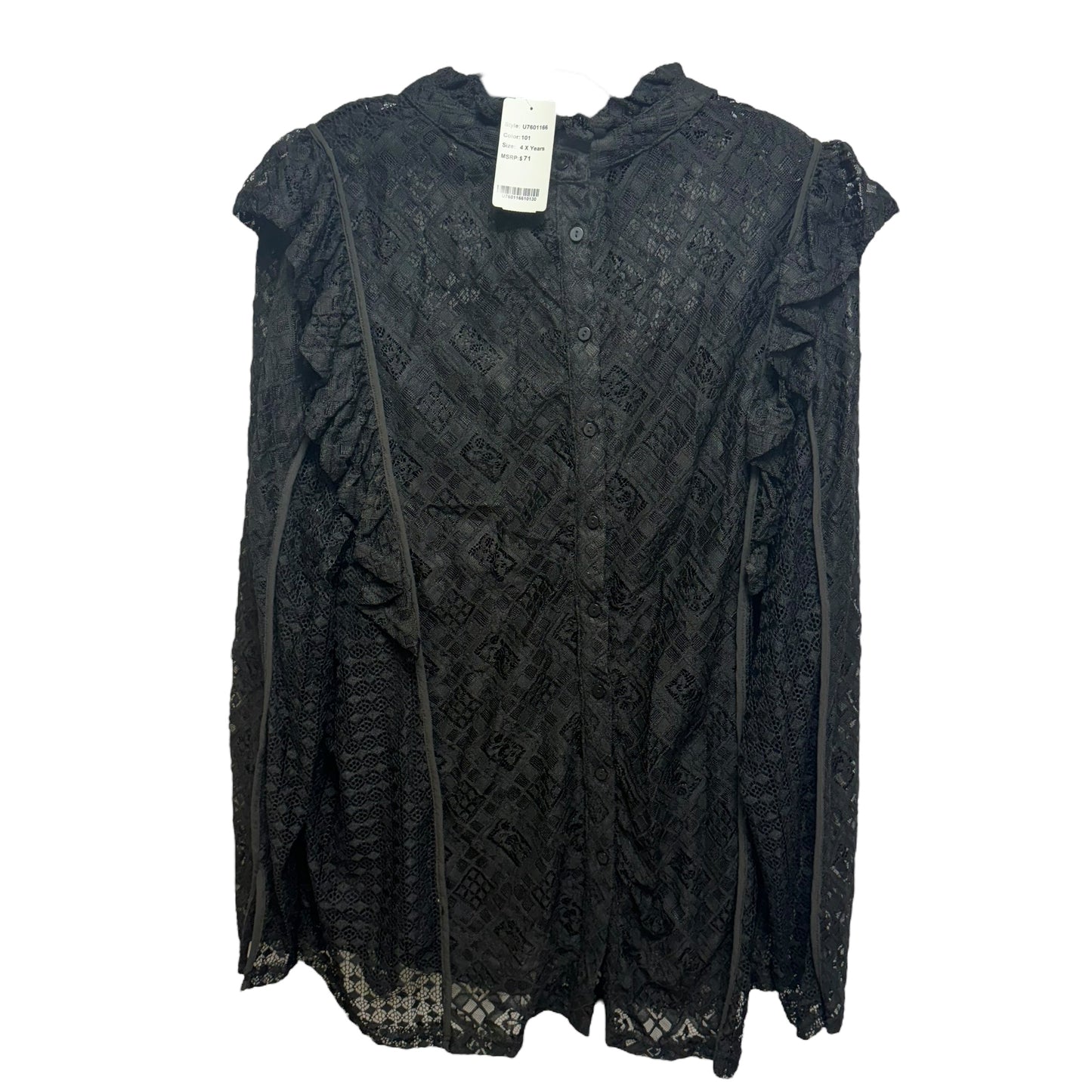 Top Long Sleeve By Suzanne Betro In Black, Size: 4x