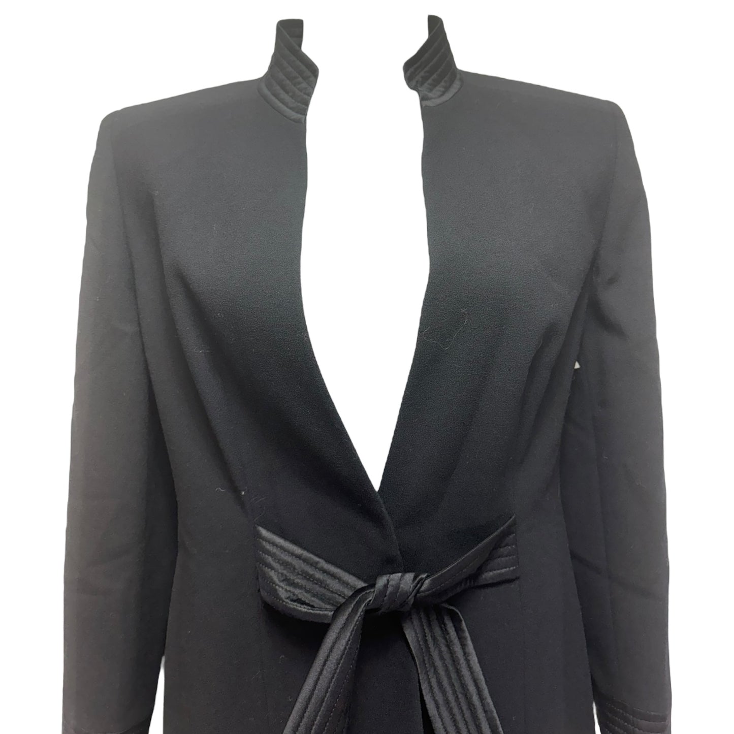 Wool & Silk Blazer Luxury Designer By Escada In Black, Size: Xl