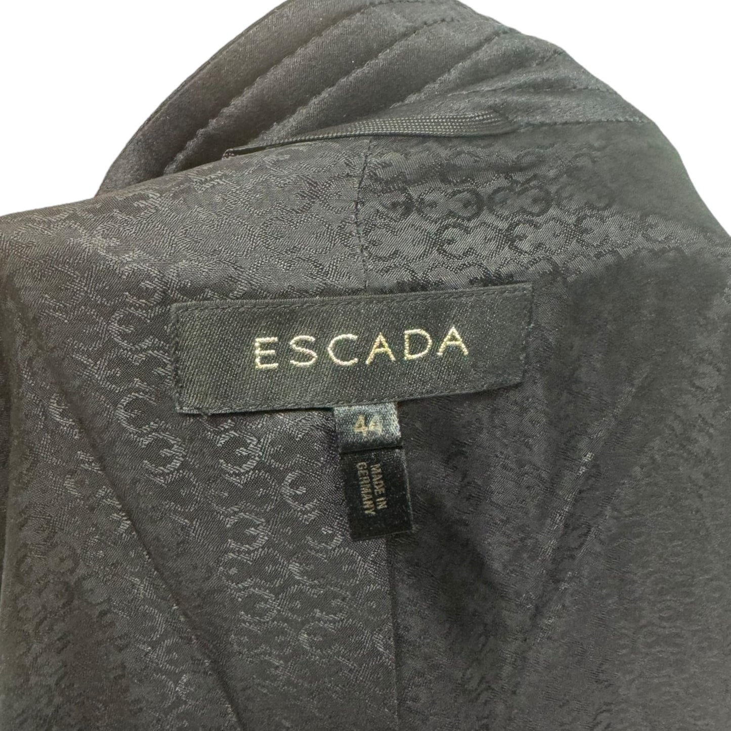 Wool & Silk Blazer Luxury Designer By Escada In Black, Size: Xl