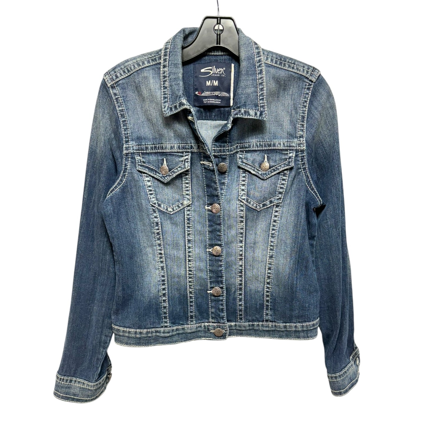 Jacket Denim By Silver In Blue Denim, Size: M