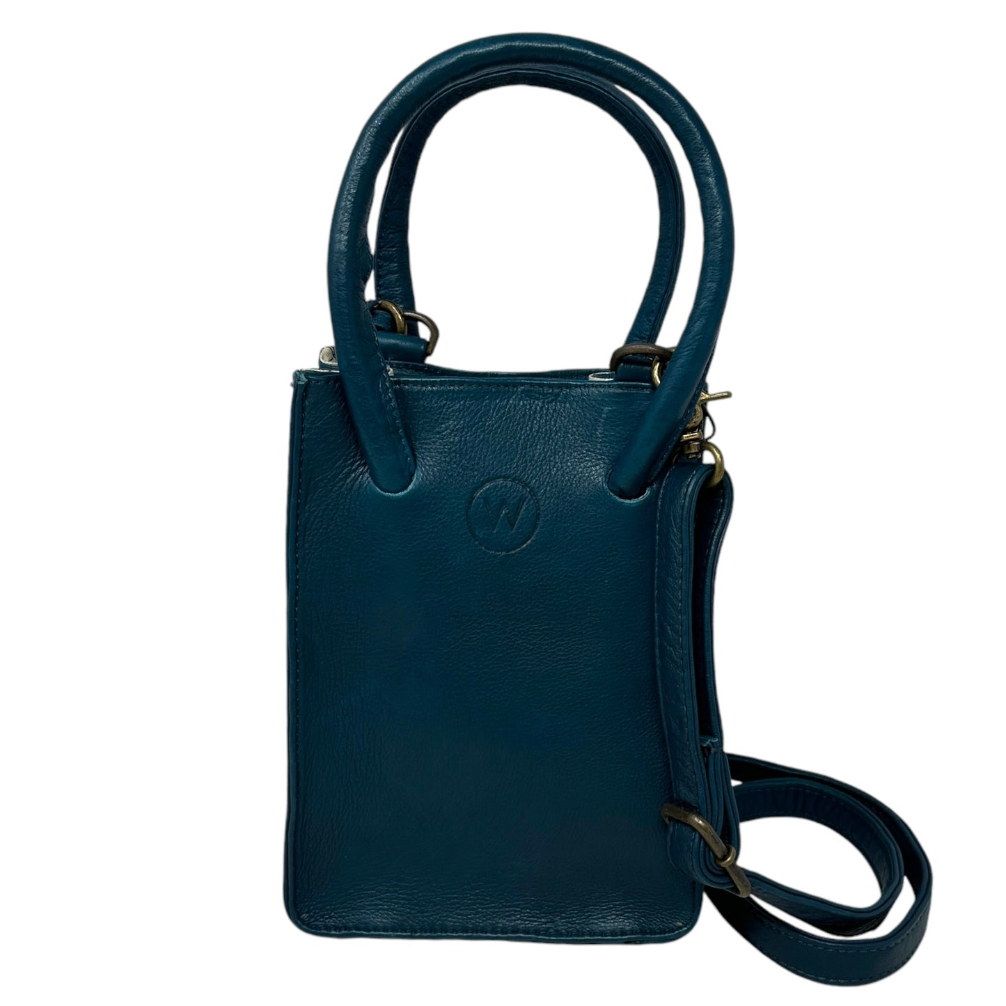 Dusseldorf Leather Crossbody By Wanderers In Azzurra, Size: Small