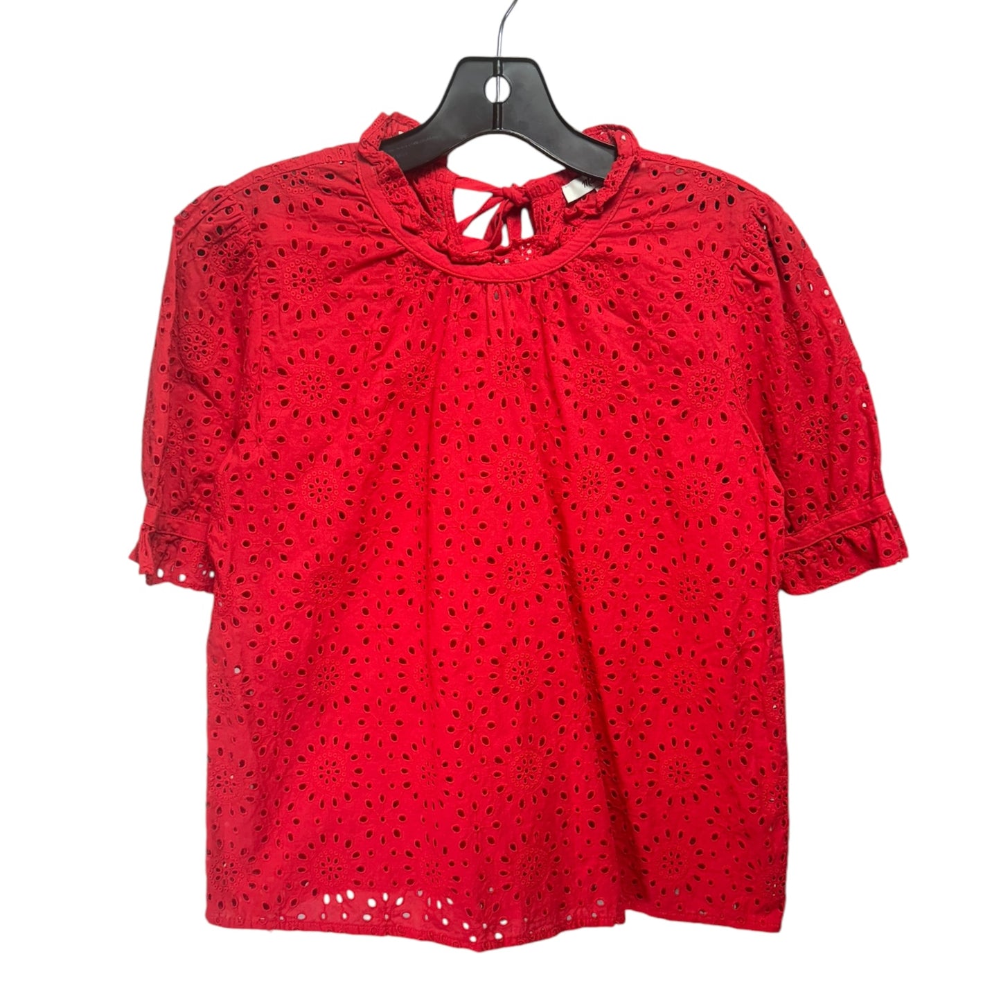 Eyelet Top Short Sleeve By Madewell In Red, Size: S