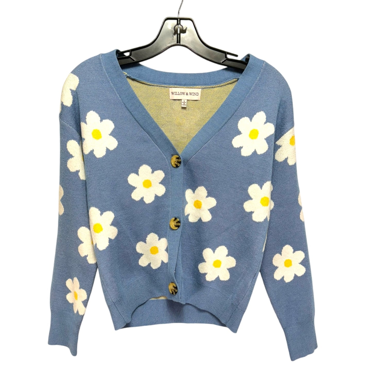 Daisy Sweater Cardigan By Willow & Wind In Floral Print, Size: S