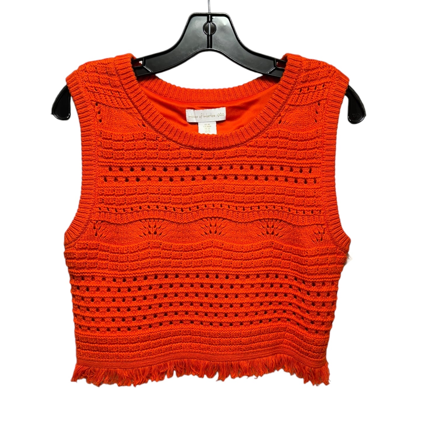 Crochet Cropped Top Sleeveless By House Of Harlow In Orange, Size: M