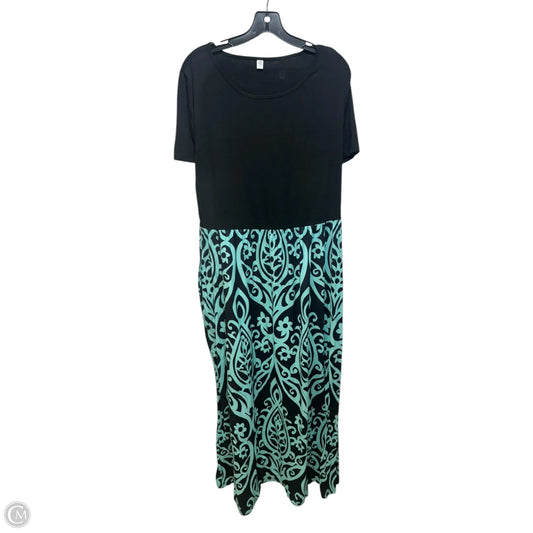 Dress Casual Maxi By Fashion In Black & Green, Size: 2x