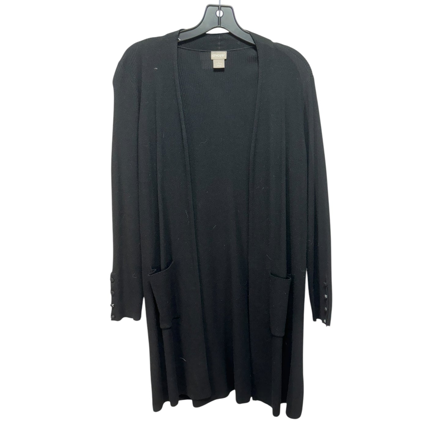 Sweater Cardigan By Chicos In Black, Size: M