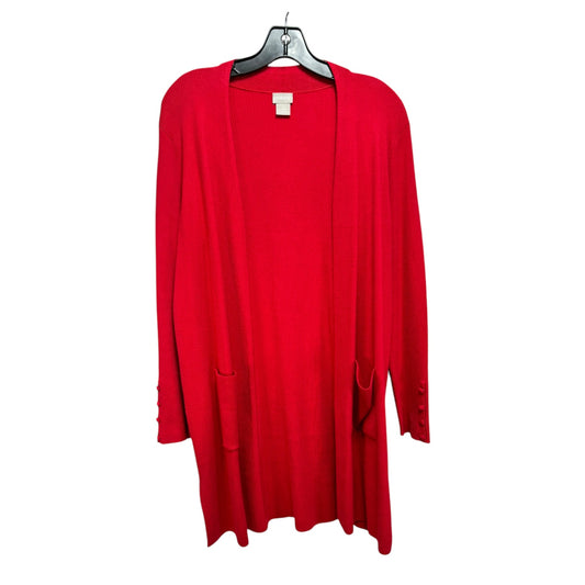 Sweater Cardigan By Chicos In Red, Size: M