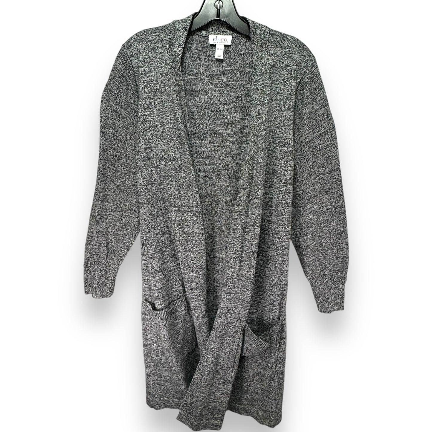 Sweater Cardigan By Denim And Co Qvc In Grey, Size: Petite   Xl