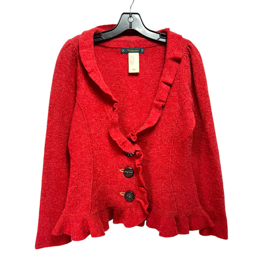 Sweater Cardigan By Cartonnier In Red, Size: M