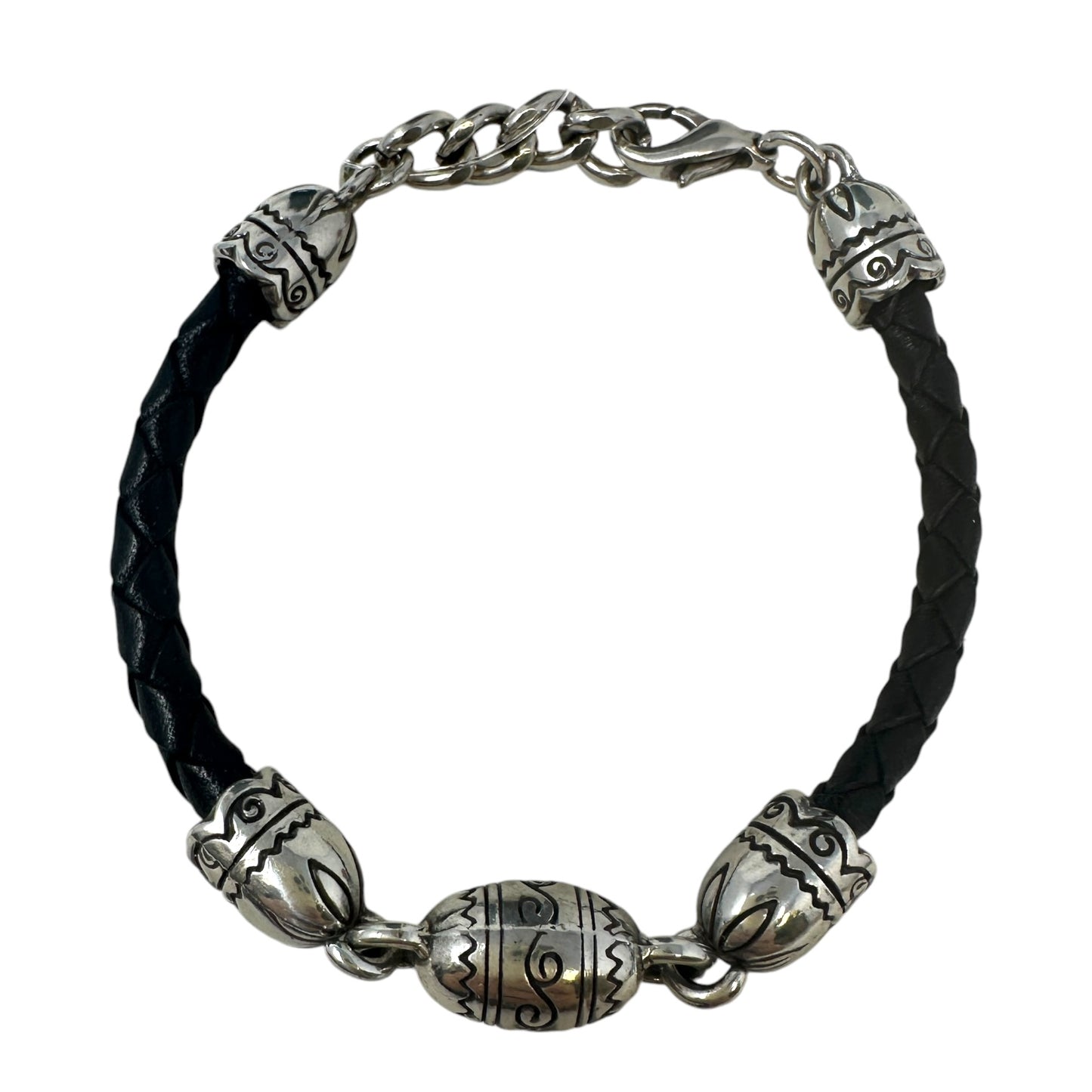 Braided Leather Charm Bracelet By Brighton, Size: 0