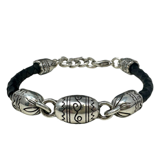 Braided Leather Charm Bracelet By Brighton, Size: 0