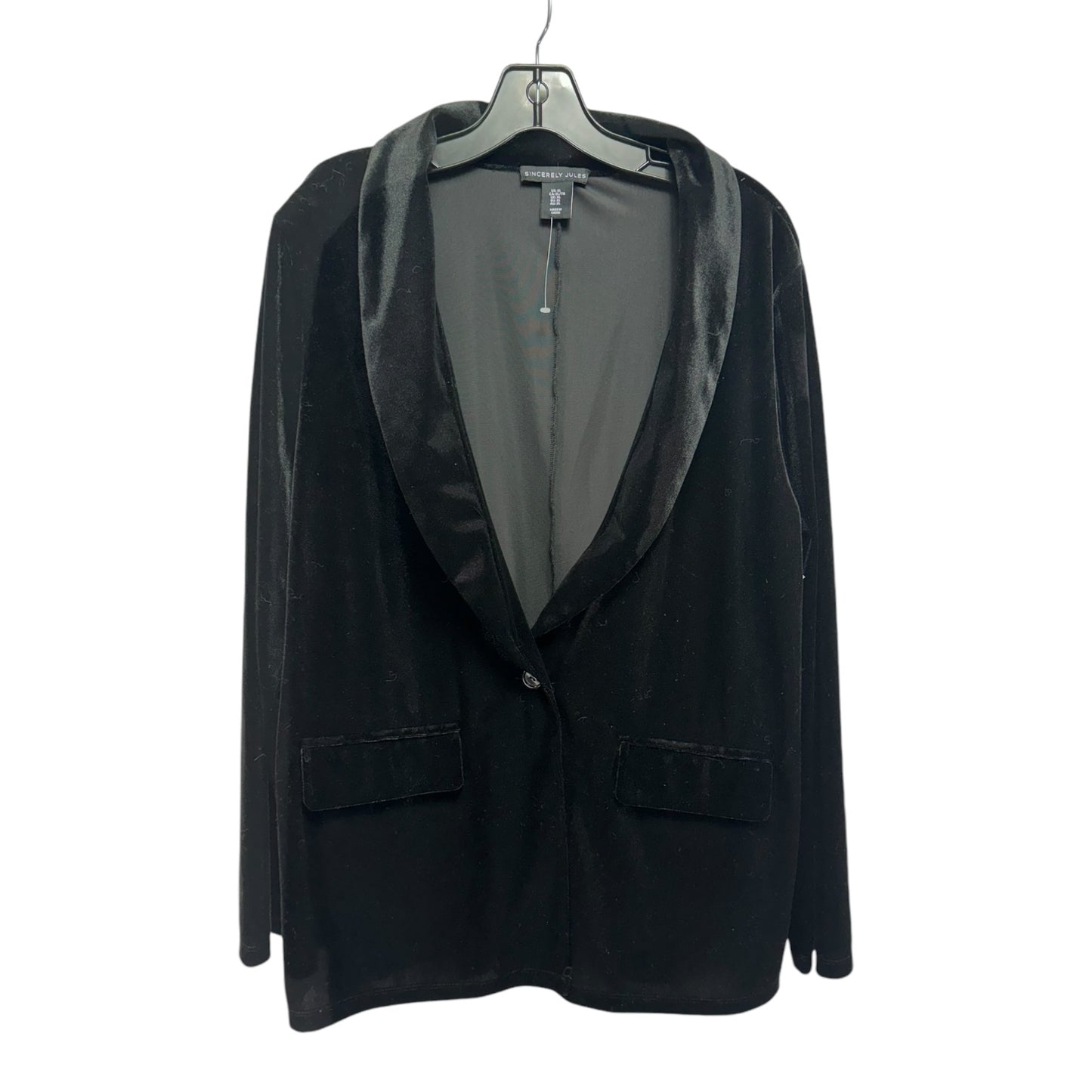 Velvet Blazer By Sincerely Jules In Black, Size: Xl