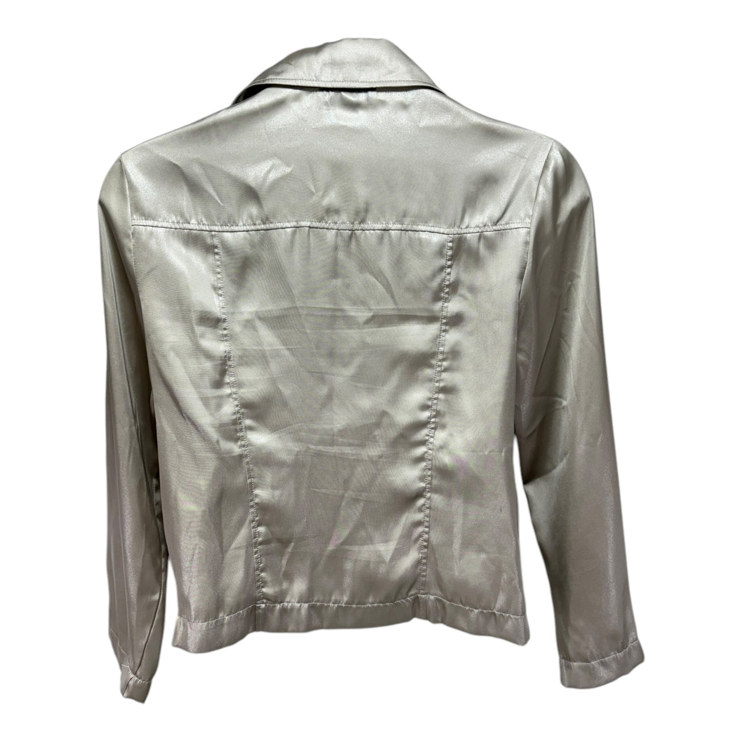 Metallic Jacket Moto By Lola & Sophie In Silver, Size: L