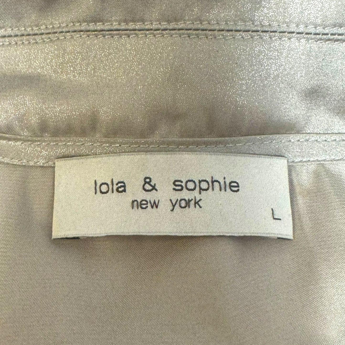 Metallic Jacket Moto By Lola & Sophie In Silver, Size: L