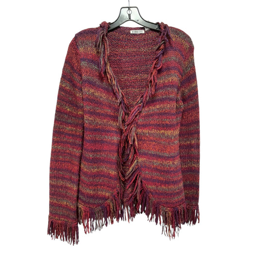 Fringe Sweater Cardigan By Us Three In Multi-colored, Size: L