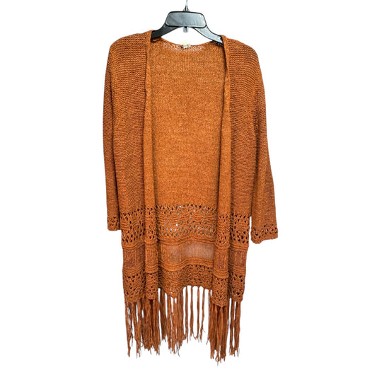 Sweater Cardigan By Reba In Copper, Size: L