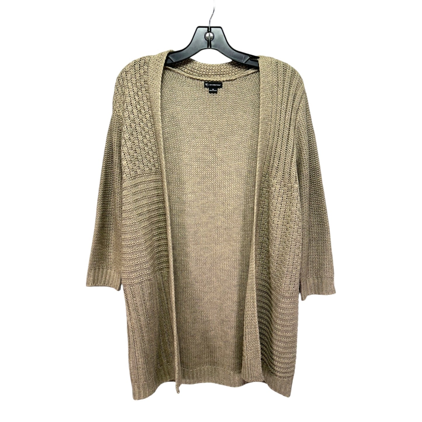 Sweater Cardigan By New Directions In Taupe, Size: M