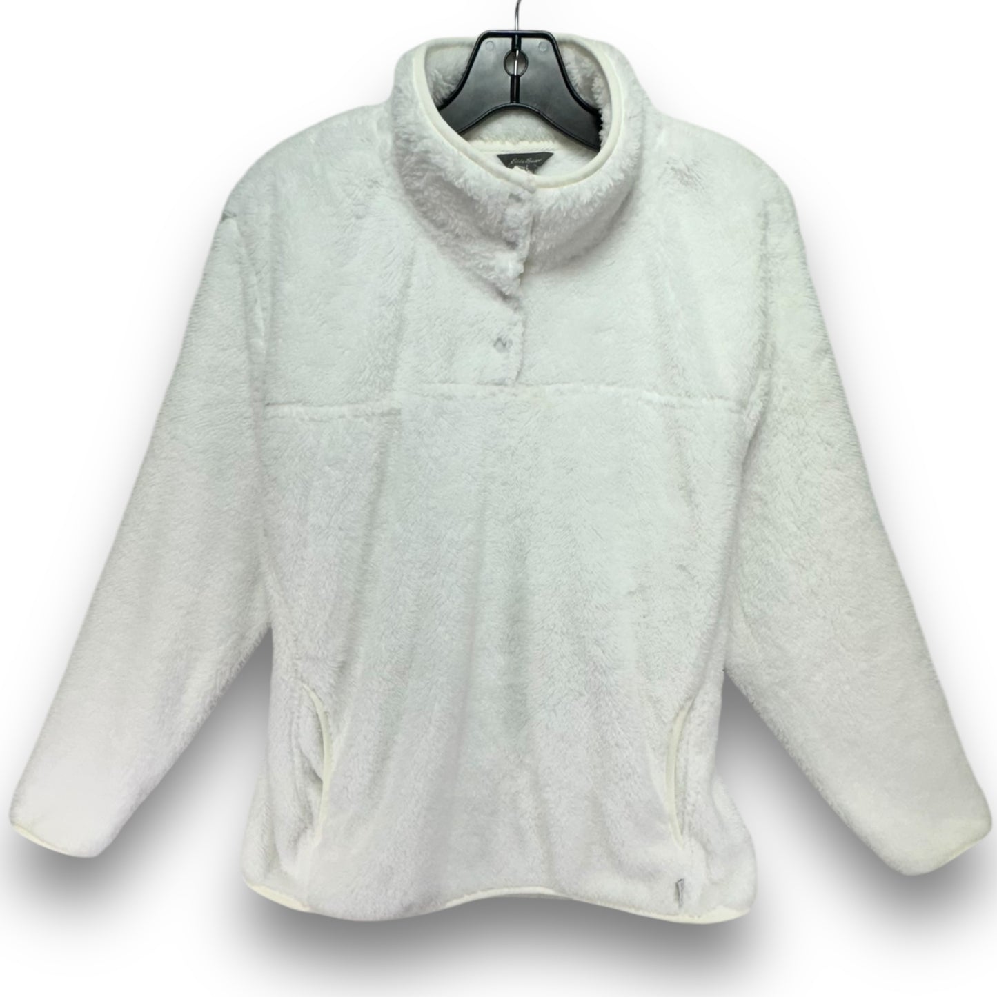 Jacket Fleece By Eddie Bauer In White, Size: L