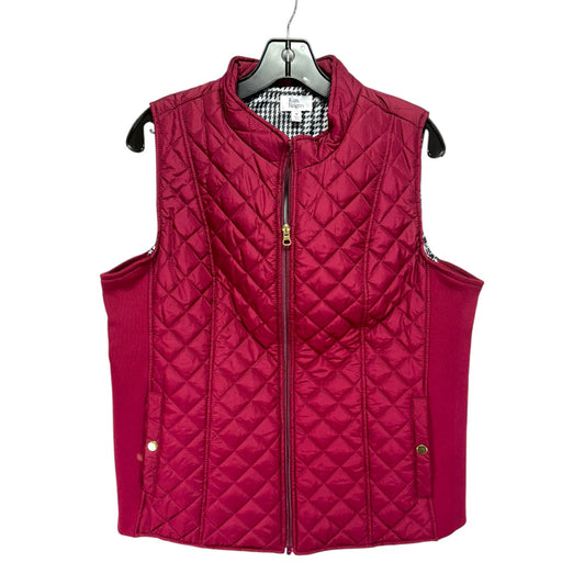 Vest Puffer & Quilted By Kim Rogers In Red, Size: M