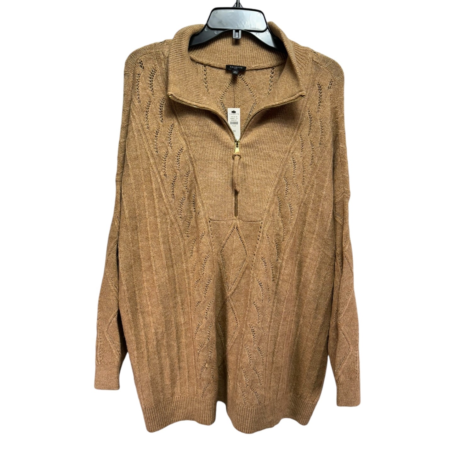 Sweater By Talbots In Tan, Size: 2x