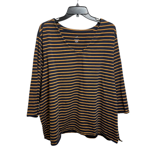 Top Long Sleeve By J. Jill In Striped Pattern, Size: 4x