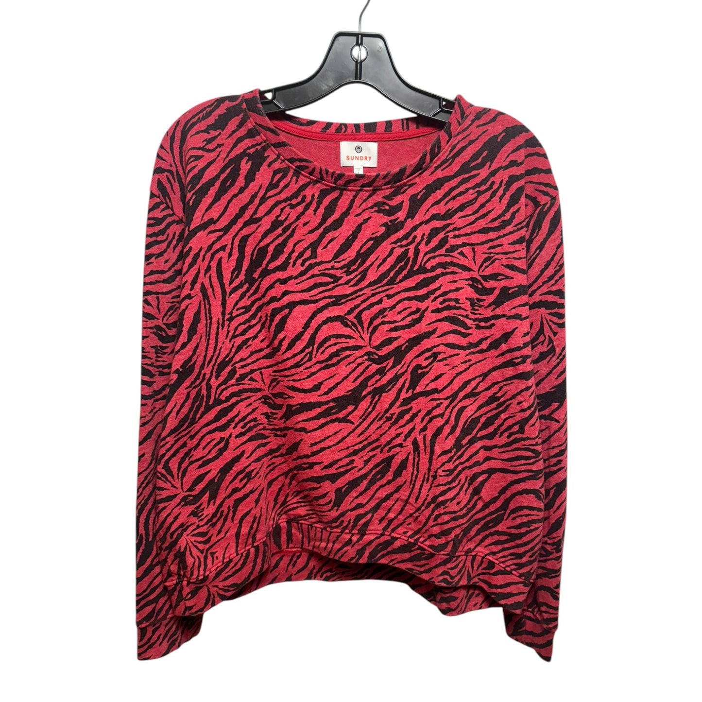 Tiger Sweatshirt Collar By Sundry In Animal Print, Size: S