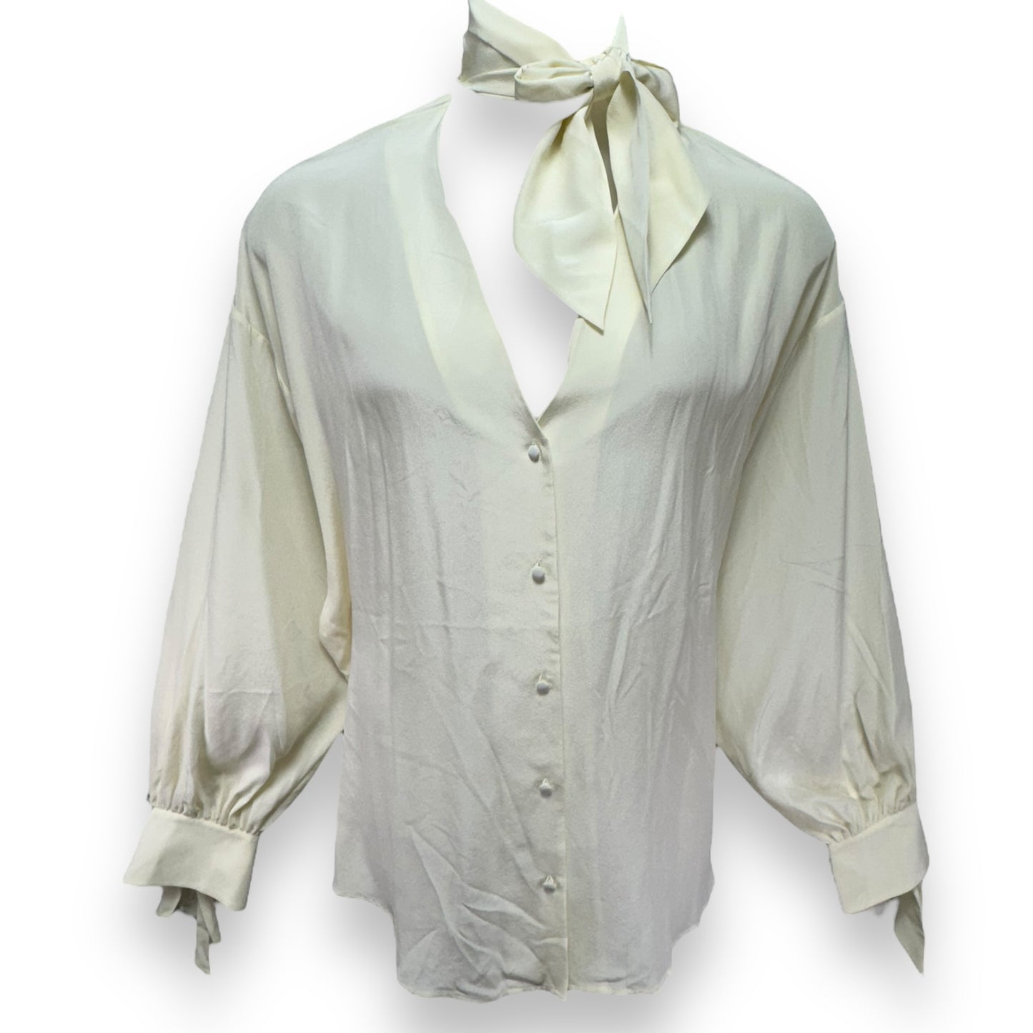 Blouse Long Sleeve By Hugo Boss In Cream, Size: 12