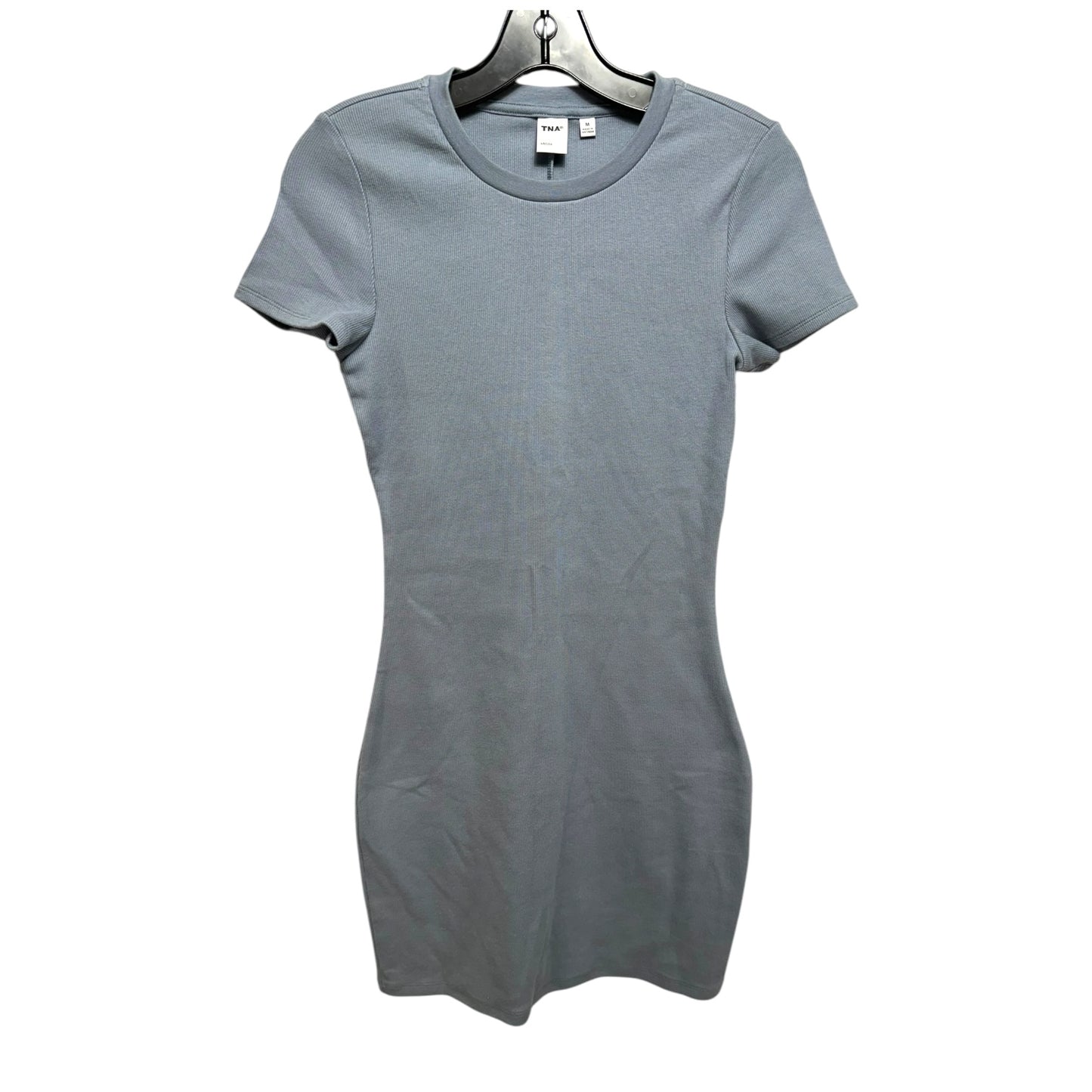 Ribbed Crewneck Dress Casual Short By TNA In Blue, Size: M