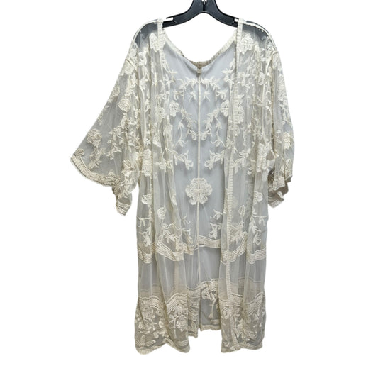 Embroidered Kimono By Adiva In Cream, Size: 1x