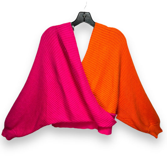 Colorblock Sweater By Strut & Bolt In Orange & Pink, Size: L