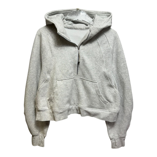 Scuba Oversized Half Zip Athletic Sweatshirt Hoodie By Lululemon In Grey, Size: S