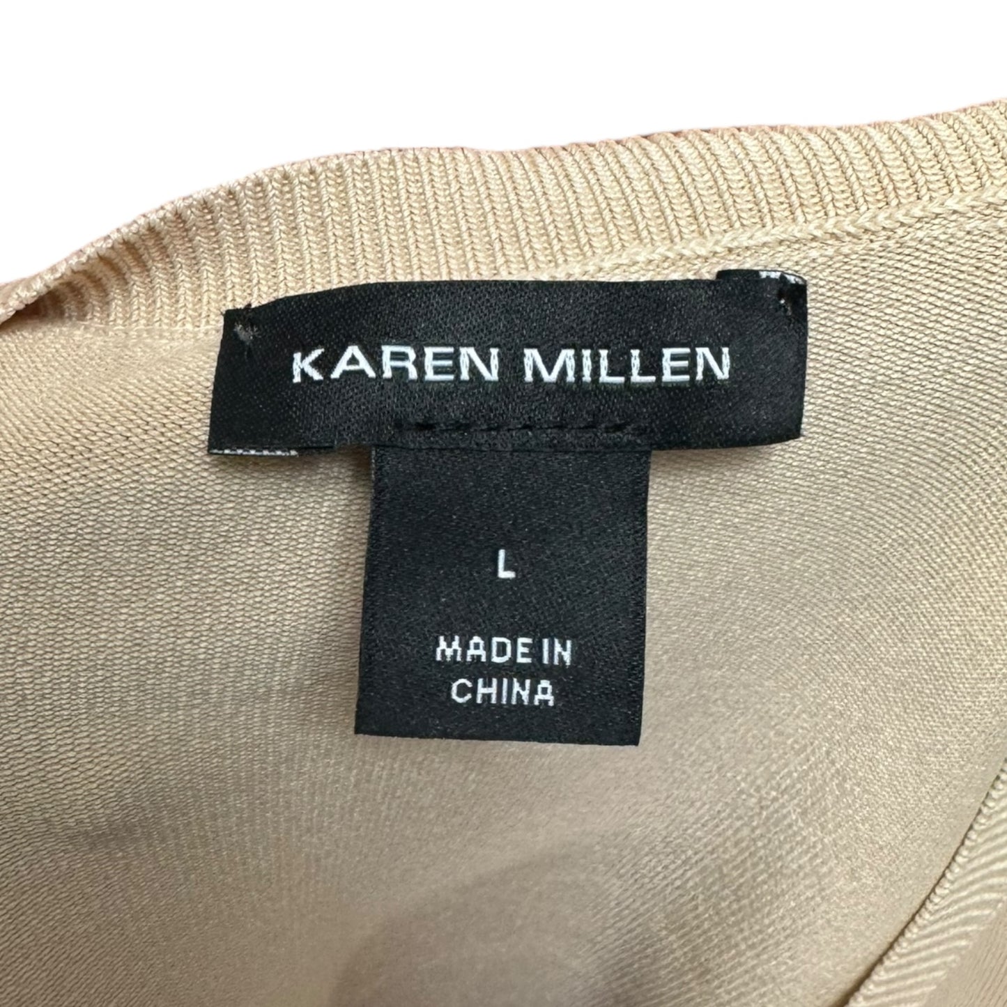 Knit Gathered Tunic Long Sleeve By Karen Millen In Beige, Size: L