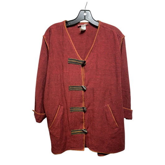 Sweater Cardigan By Tribe In Red, Size: L