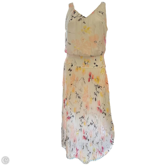 Floral-Print Soft Pleated Midi Dress By White House Black Market In Floral Print, Size: 6