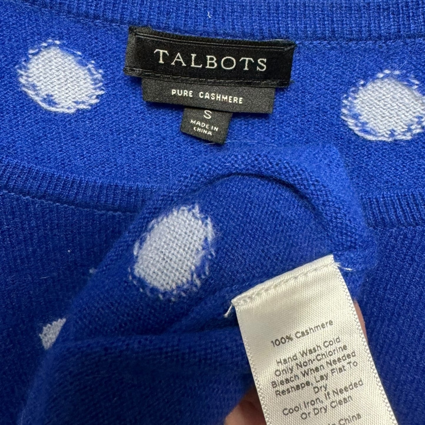 Sweater Cashmere By Talbots In Polkadot Pattern, Size: S