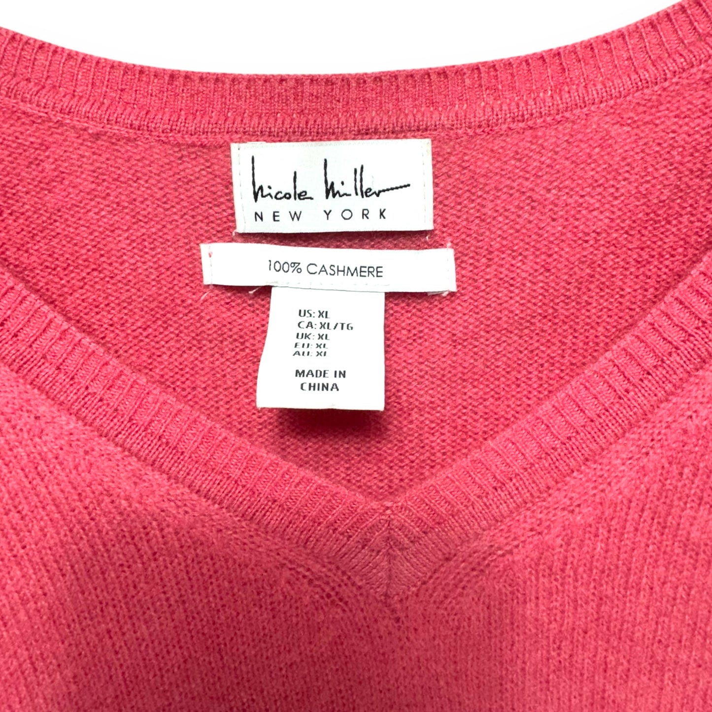 Sweater Cashmere By Nicole Miller In Pink, Size: Xl