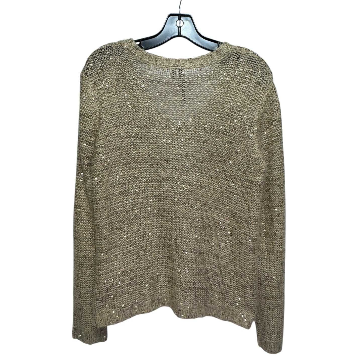 Sweater By Razzle Dazzle In Brown & Gold, Size: L
