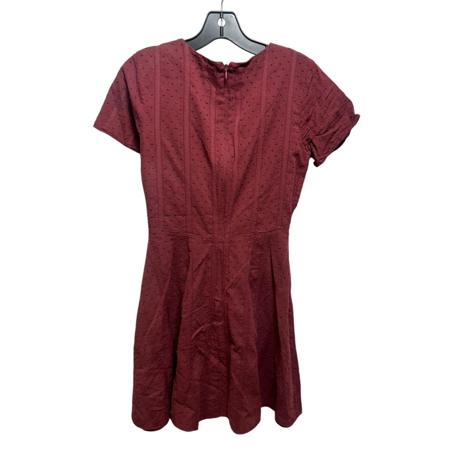 Button-Front Swing Dress in Swiss Dot By Madewell In Dusty Burgundy, Size: 00