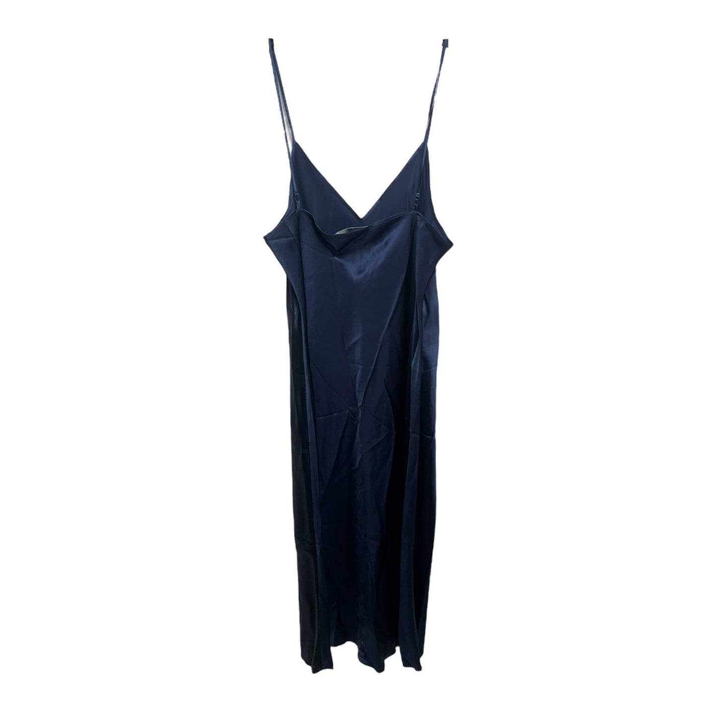 Silk Slip Dress Casual Maxi By Quince In Navy, Size: L