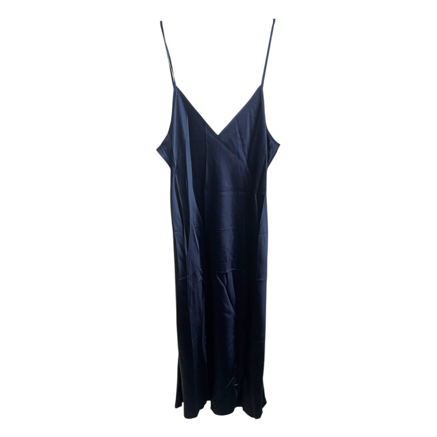 Silk Slip Dress Casual Maxi By Quince In Navy, Size: L