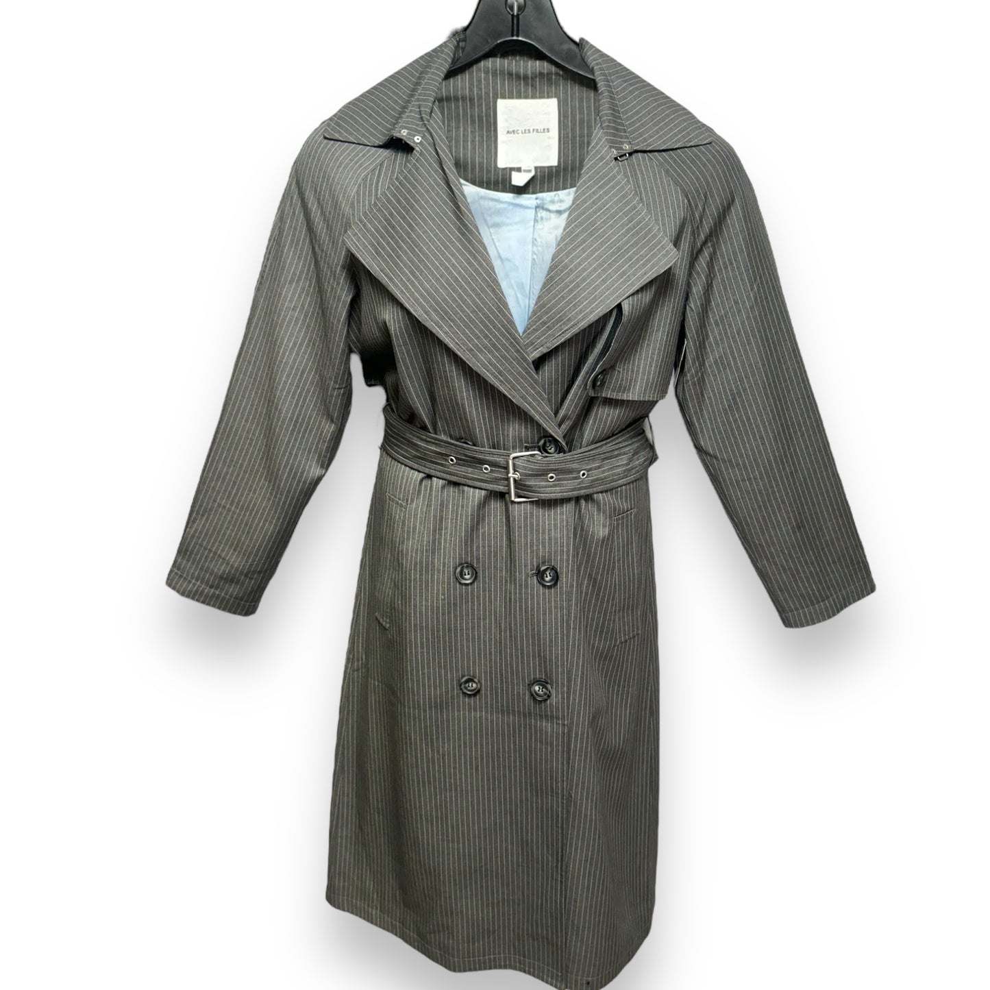 Coat Trench Coat By Avec Les Filles In Striped Pattern, Size: Xs