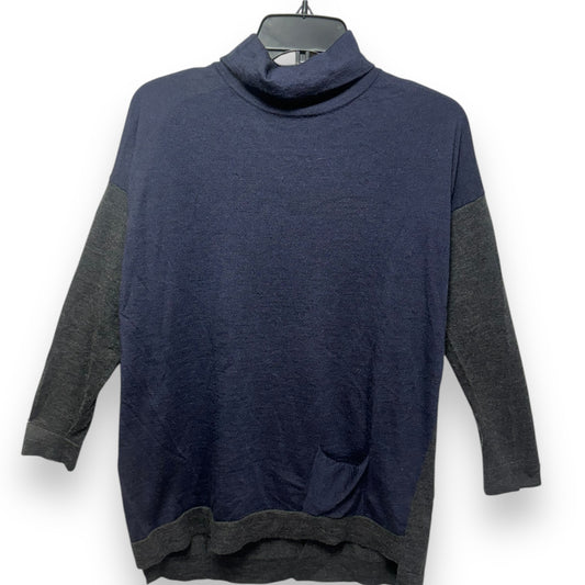 Sweater By Eileen Fisher In Blue & Grey, Size: M