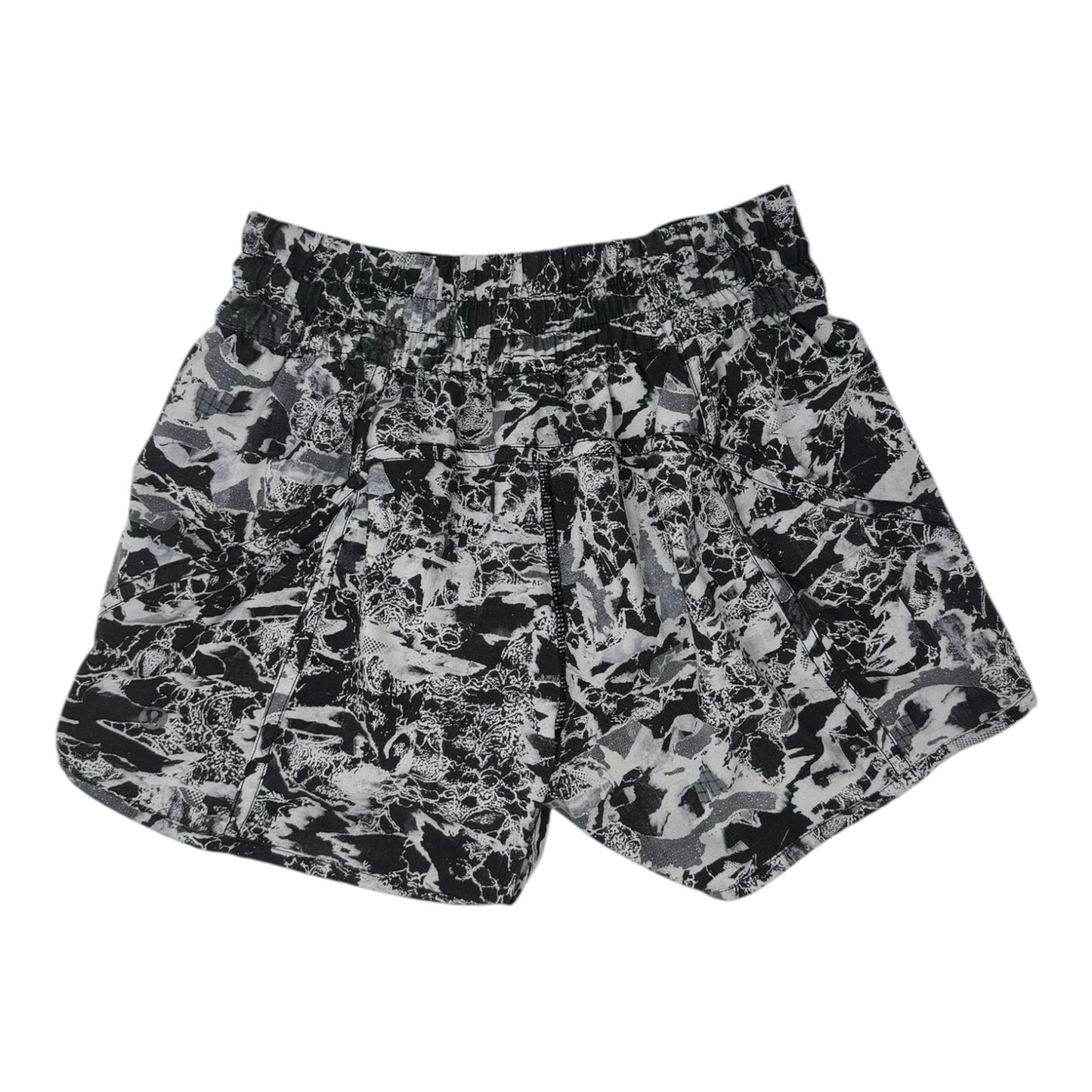 Tracker Short V 4" By Lululemon In Interlaced Alpine White Black / Black, Size: 6