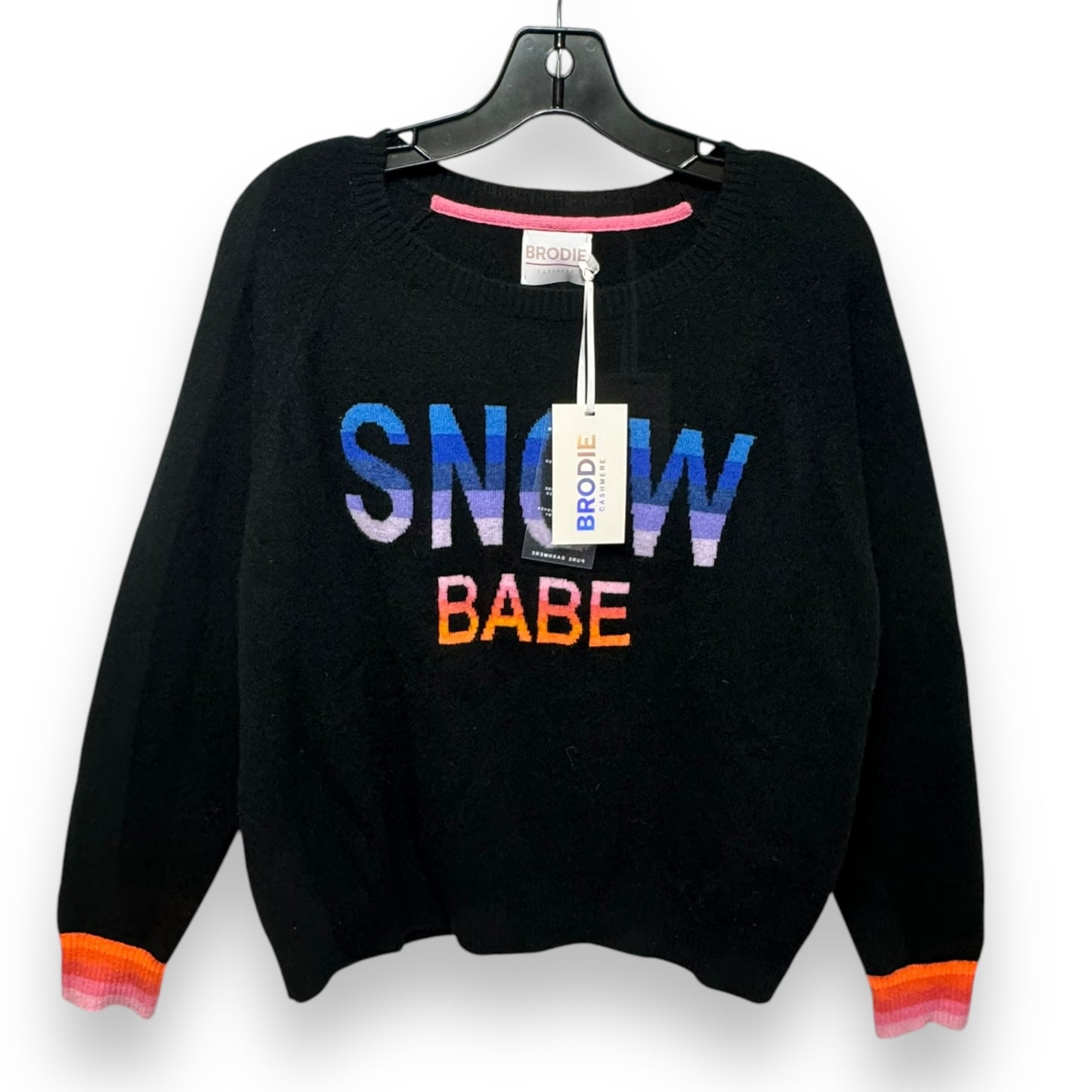 Snow Heart Cashmere Sweater By Brodie In Black, Size: L