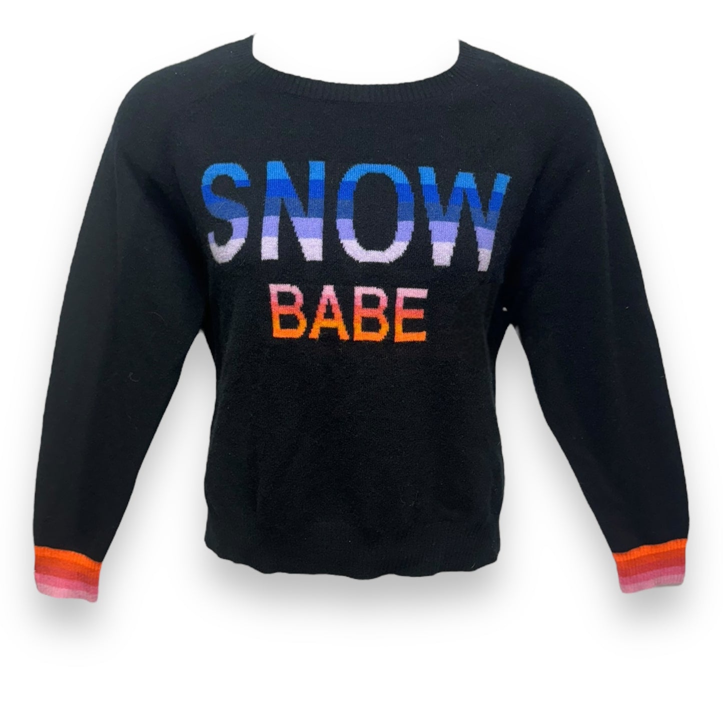 Snow Heart Cashmere Sweater By Brodie In Black, Size: L