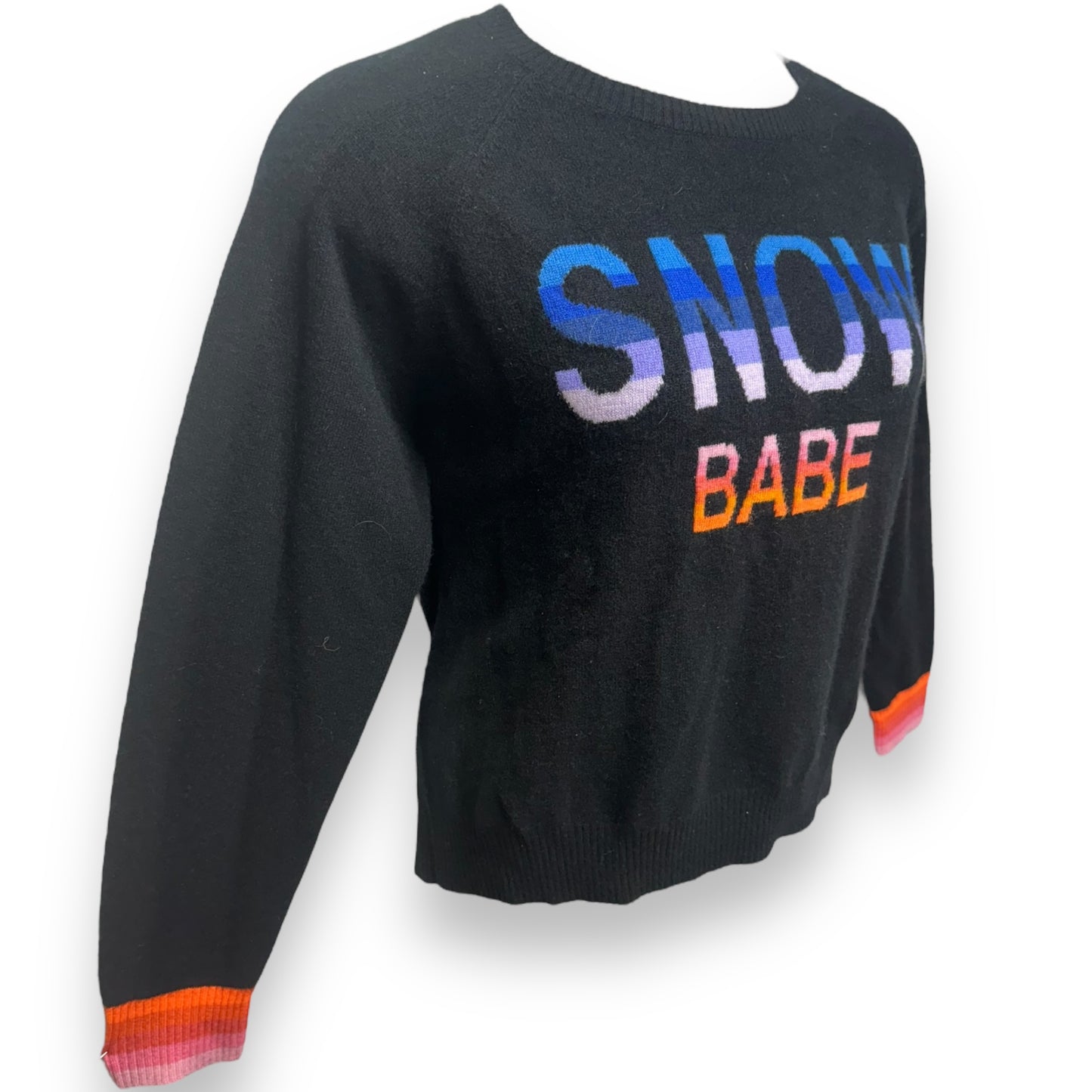 Snow Heart Cashmere Sweater By Brodie In Black, Size: L