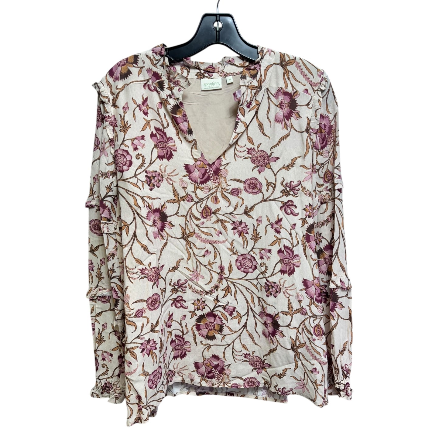 Top Long Sleeve By Spartina In Floral Print, Size: M