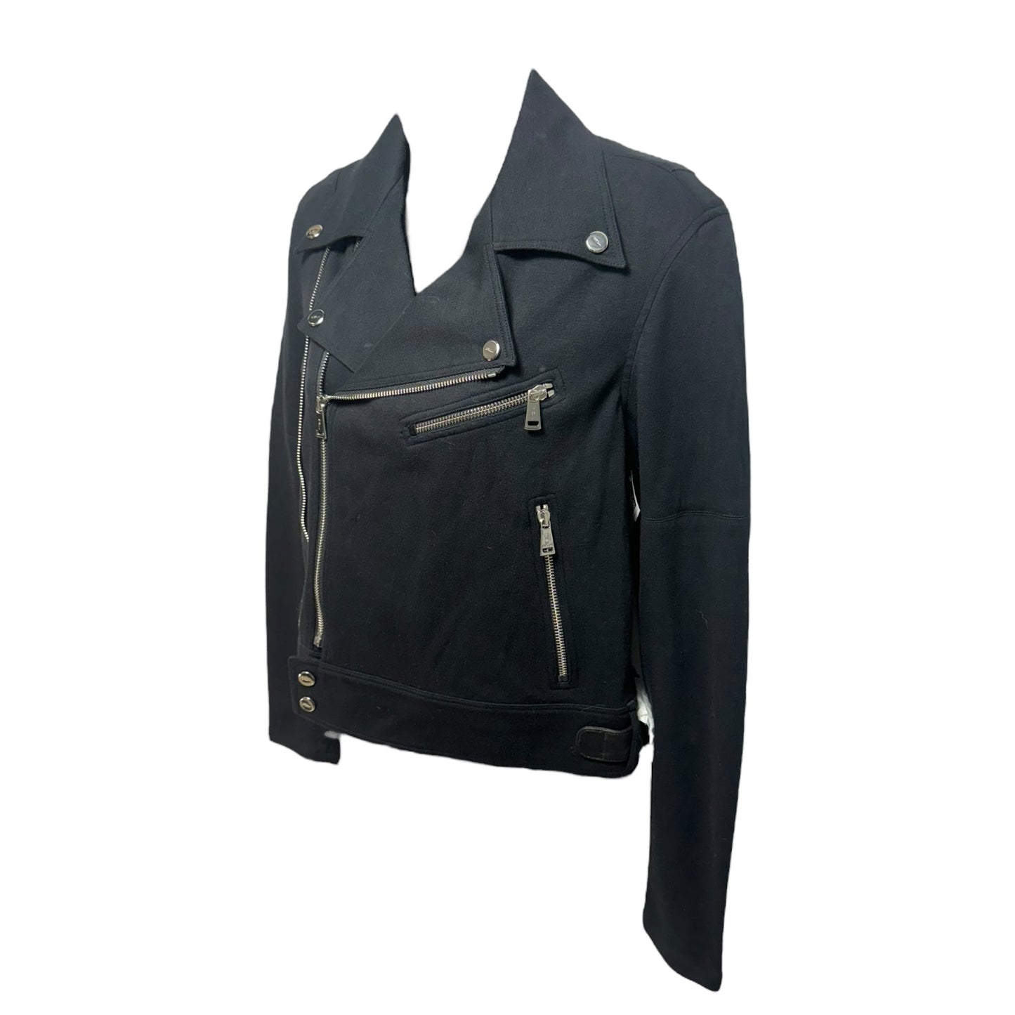 Leather Trim Moto Jacket By Ralph Lauren Black Label In Black, Size: 6