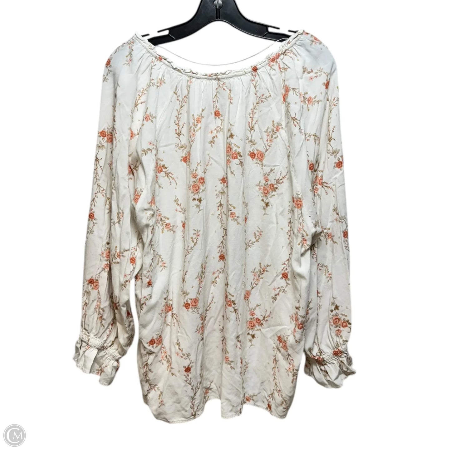 Top Long Sleeve By C And C In Floral Print, Size: 2x