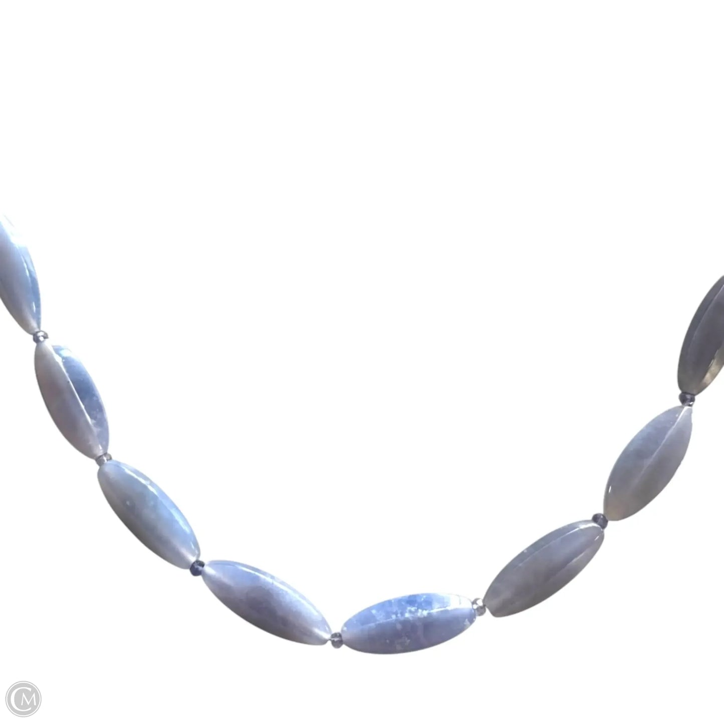 Blue Agate Bead Long Necklace By Unbranded